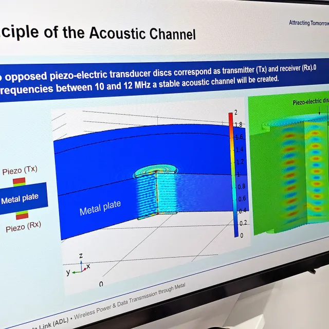 TDK Acoustic Data Link Alimentare și Conectare prin Material Solid